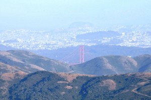 Blick vom Mt. Tamalpais auf San Francisco und Golden Gate Bridge.
